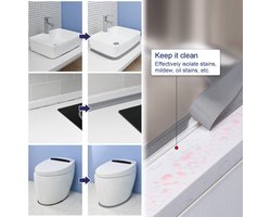 2 Rolls Adhesive Tape, Waterproof, for Shower, Bathtub, Kitchen, Bathroom, Sink ，3.8cm*3.2m(Grey)