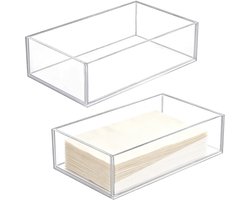 2 servethouders van acryl, dienblad voor handdoeken, 22,6 x 13,5 x 6,4 cm, handdoekhouder voor gasten, 8 mm dik, voor badkamer, restaurant, kantoor