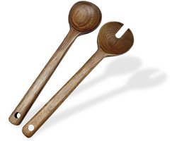 2 sets - Acaciahouten serveerbestek 2 delig -Houten bestek - 28×7 cm