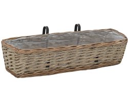 2 st Balkonbakken | Bloembak | Bloempot 60 cm wicker met PE-voering
