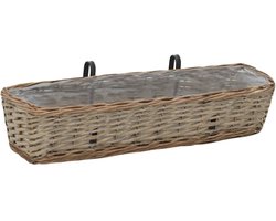 2 st Balkonbakken | Bloembak | Bloempot 80 cm wicker met PE-voering