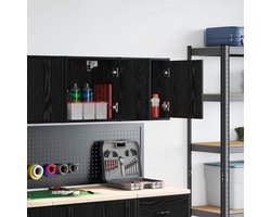 2 st GarageWandkast | Hangkast | Muurkast | Opbergkasten spaanplaat zwart