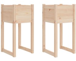 2 st Plantenbak | Bloembak | Bloempotken 40x40x81 cm massief grenenhout