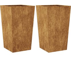 2 st Plantenbak | Bloembak | Bloempotken 45x45x75 cm weervast staal