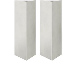 2 st Plantenbak | Bloembak | Bloempotken driehoek 30x26x75 cm roestvrij staal