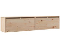 2 st Wandkast | Hangkast | Muurkast | Opbergkasten 80x30x35 cm massief grenenhout