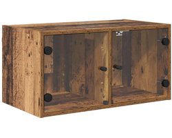 2 st Wandkast | Hangkast | Muurkast | Opbergkasten Oud Hout 68 x 37 x 35 cm Bewerkt hout