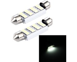 2 STKS 3.5 W 250 LM 6000 K 41 MM 12 SMD-2835 LEDs Bicuspid Poort Decodering Auto Dome Lamp LED Leeslamp, DC 12 V (Wit Licht)