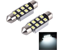 2 STKS 36mm Festoen 3 W 300LM Wit Licht 8 LED 3528 SMD Canbus Foutloze Auto Leeslampen, DC 12