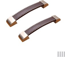 2 Stks Lederen Handgrepen voor Kasten Meubels Keuken Trekt Deur Garderobe Kast Handgrepen Vintage Zachte Pu Lederen Deurgrepen voor Kast Lade Trekknoppen 128mm
