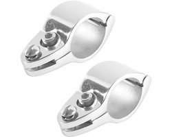 2 Stks Rvs Scharnierende Buis Klem Boot Bimini Top Vouwen Kaak Slide Kaak Slide Hardware Pijp Klem voor Boten Bimini 32mm