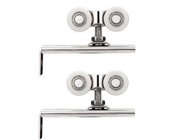 2 Stks Schuifdeur Roller, 4 Wielen Houten Deur Opknoping Wielen Rail Track Katrol Schuifdeur Fittings voor Garderobe Kast Badkamer Raam