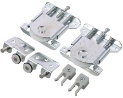 2 stucks - Schuifdeursysteem looprail - Schuifdeur-Meubilair - Roestvrij - wielen - rollen - geleiders - stil voor schuifdeuren van kasten