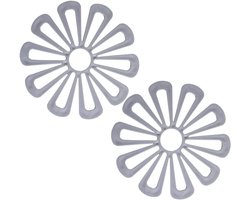 2 Stukken Silicone Desserts - Multifunctionele Zachte Bloemvormige Schalen - Silicone Pannenlappen - Warmhoud Dishes - Warmtebescherming - Grijze Borden