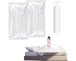 2 stuks 100x150cm matras vacuümzakken - Vacuümzakken - Dekbed - Herbruikbare dekbed vacuümzakken met handpomp - Matras vacuümzakken - Geschikt voor gebruik, transport en opslag