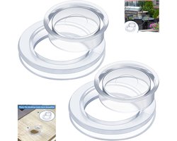 2 stuks - 2 inch parasolring voor tuintafel - Universele pluggen - transparant - siliconen parasolring - parasolring voor tuintafel - buitendiameter 61 mm - voor terras - set met fitting en afdekking