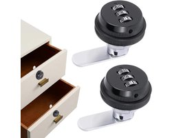 2 stuks - 20 mm - Combinatie ladeslot - Combinatieslot - Brievenbusslot - Sleutelloos nokkenslot - Geschikt voor gereedschapskisten