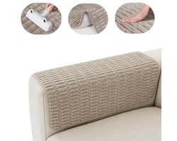 2 Stuks 51x51cm Corduroy Armleuningbeschermer - Antislip Wasbare Bankarm Beschermhoes voor Bank en Fauteuil - Meubelbescherming tegen Krassen - Vlekken en Slijtage - Comfortabel Woonkamer Accessoire - Bruin