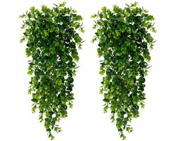 2 Stuks 80 CM Kunstmatige hangende Kunstplant - Kunstplanten Hangend - Nep planten - Kunstplanten Hangend - Als Echte - Onderhoudsvrije - Kunstplanten Hangplant - Kunst Klimop - Voor voor hek binnen buiten tuin veranda dakrand bruiloft muur decor