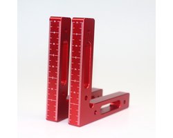 2- stuks - 90° haakse houtbewerkingsgereedschapsklem 4,7" x 4,7" L-type hoekklem Aluminiumlegering framebevestiging Liniaalhoek voor houtbewerking Fotolijsten Dozen Kasten
