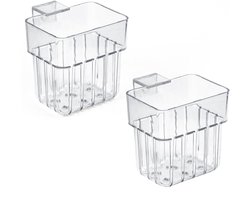 2 Stuks - Aquarium plantenhouder - Waterplanten decoratie - Aquariumplantenpot - Voor aquariumaquariumplanten en aquascape-decoraties - Waterplantenpotten - Plantenhangers - 7.7*7.5*7.7cm - Transparant - ABS - Onderwater decoratie
