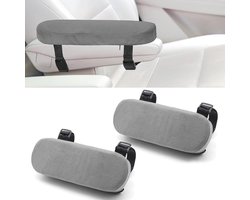 2 stuks - Armleuning Kussen - Elleboog Kussen - Armpads - comfortabele armleuninghoezen - afneembare armleuningkussens - polyester armleuningkussens - voor bureaustoelen, autostoelen en gamestoelen - 23.5*7.5*3cm - grijs