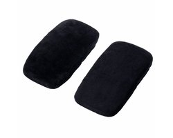 2 stuks armleuning kussens - memory foam - zwart - bureaustoel