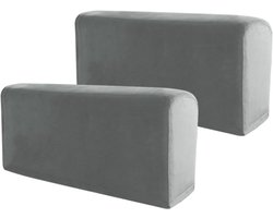 2 stuks armleuninghoezen, antislip hoezen voor bank, armstoel, duurzame zilveren vos, materiaal, zachte stof, gemakkelijk schoon te maken set (ondiep grijs)