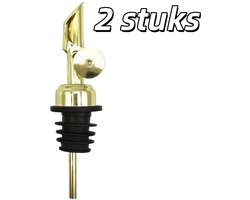 2 stuks - Automatische wijnschenker van roestvrij staal - Duurzaam en eenvoudig te verwijderen - Keukengereedschap - Goud
