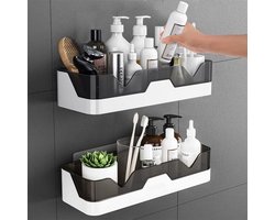 2 stuks badkamerplanken - zonder boren, badkamerplanken, lijm, doucheplank - douchemanden aan de muur gemonteerd, voor keuken en badkamer