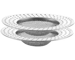 2 stuks Badkuip Haarvanger Stopper Douche Afvoer Gat Filter Val Keuken Badkamer Metalen Wastafel Zeef Vloerafvoer - Roestvrijstalen badkamer vloerafvoer filte