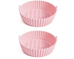 2-stuks Bakplaat - Siliconen bakplaat - Siliconen bakplaat voor airfryer - Oven-airfryeraccessoire - Herbruikbaar - Gemakkelijk schoon te maken - Geschikt voor bakken in de oven, keuken, broodbakmat, thuisgebruik, enz. - Roze