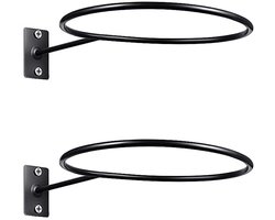 2 Stuks - Ballenrek - Ballen Opberger - Balhouder - Muur Balhouder - 23,5*14*4 cm - Zwart - IJzer - Voor basketballen, voetbal, volleybal - Sportbalrek - Balwandhouder - Metalen Balstandaard - Muurbeugel voor kogelmontage