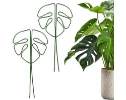 2 Stuks - Bladvormige Plantenrek - Plantensteun - Plantenstok - Ferrarium rek - Klimrek Planten - Klimrek Planten Buiten - Plantenrek Buiten - Potplanten Tuin Kamerplant - Metal Trellis for Potted Plant - Groen