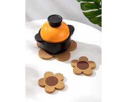 2 stuks bloemenonderzetters - mokmat voor salontafel - houten tafel - onderzetterset voor tafelbescherming en decoratie