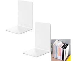 2 stuks - Boekensteunen - Bureauboekenplank - Boekclips - Creatieve boekenmap - Wit - 12*11,8*17 cm - Bureauboekenplank - Opbergruimte voor schrijfwaren en boeken - Antislip boekensteunen - Geschikt voor scholen, kantoren en bibliotheken
