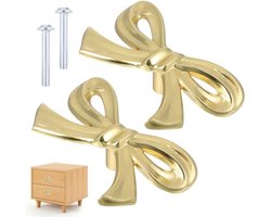 2 Stuks Boogvormige Ladeschroeven van Messing, Decoratieve Knoppen voor Keuken, Kasten en Dressoirs