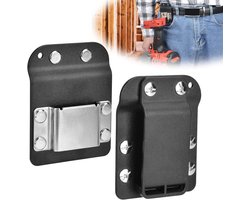 2 Stuks Boorhouder voor Gereedschapsriem, Roestvrijstalen Meetlintclip, Meetlint Handgereedschap Boorriemclip voor Riemen met een Breedte Tot 2 Inch