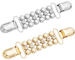 2 Stuks - Broche Clip - Vestklem - Vestsluiting - Vestclip Dames - Vestsluiting Dames - Vestspeld - Vestclip - Clip Met Haakje - Broche - Blouse - Gebreide Jas - Jurken - Jas - Antislip Vaste Gesp - 2 Stijlen