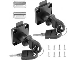 2 stuks - Cam Lock - meubelslot - Meubelsloten - brievenbusslot - veiligheidskastslot - lade slot - slotje met sleutel - zwart - koudgewalst staal - voor meubels kast brievenbus lade