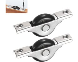 2 stuks- Deur- en raamrol - Hordeurrol - Nylon schuifdeurrol - Schuifdeurwiel - Terrasdeurrol - Schuifdeurwiel - Deurrol met een diameter van 30 mm - Vervangende garagehordeurrol - Geschikt voor deuren en kasten (zwart)