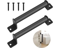 2 stuks-Deurklink-deurbeslag-deurkruk zwart-kastknoppen -Meubelgrepen-Koolstofstaal- voor deuren, keukenkasten, lades, dressoirs--met schroeven