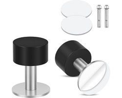 2 stuks - deurstopper - zelfklevende deurstopper - zwarte zware cilindrische deurstopper voor de vloer - muurbeschermer
