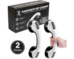 2 stuks Douche Handgreep met Zuignap Badkamer – Geschikt voor douche en toilet – Vochtbestendig – Antislip – Veiligheidsgreep – Wandbeugel – Handvat voor ouderen en kinderen – 30 CM
