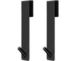 2 Stuks Douchehaken zonder boren - Universele Douchecabine Haak - Glazen Douchewand Haak - Badkamer Accessoires - Voor douchecabine, badkamer (17,8cm zwart)