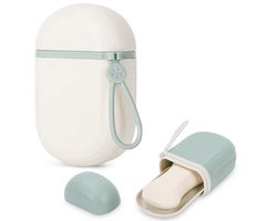 2 Stuks Draagbare Zeepbakjes voor op Reis - Zeepdoos met Deksel en Afvoer - Waterdichte Zeephouder voor Douche, Reizen, Wandelen, Badkamer, School, Gym - Groen Wit