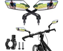 2 stuks fietsspiegel, achteruitkijkspiegel, fiets, grote inklapbare spiegel voor 20-24 mm stuur, HD 360° verstelbare fietsspiegel, achteruitkijkspiegel, fietsspiegel voor fiets, mountainbike