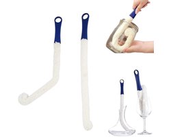 2 Stuks Flessenreiniger 42 cm Buigbare Schuimborstel – Lange Borstel voor Dieptereiniging – Flexibel Vormbaar voor Flessen, Karaffen & Vazen – Geschikt voor Waterpijp en Thermos