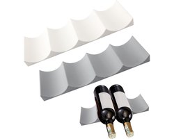 2 Stuks Flessenrek voor koelkast - Wijnrek - Opbergrek voor koelkast - voor raadkast of bar - keukenflesorganizer Koelkastorganizer - voor wijn, bier en flessen (Wit en grijs)