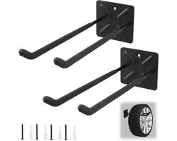 2 Stuks Garagehaken, Muurhaken, Haken met Antislipcoating, voor Gereedschap, Banden, Ladders